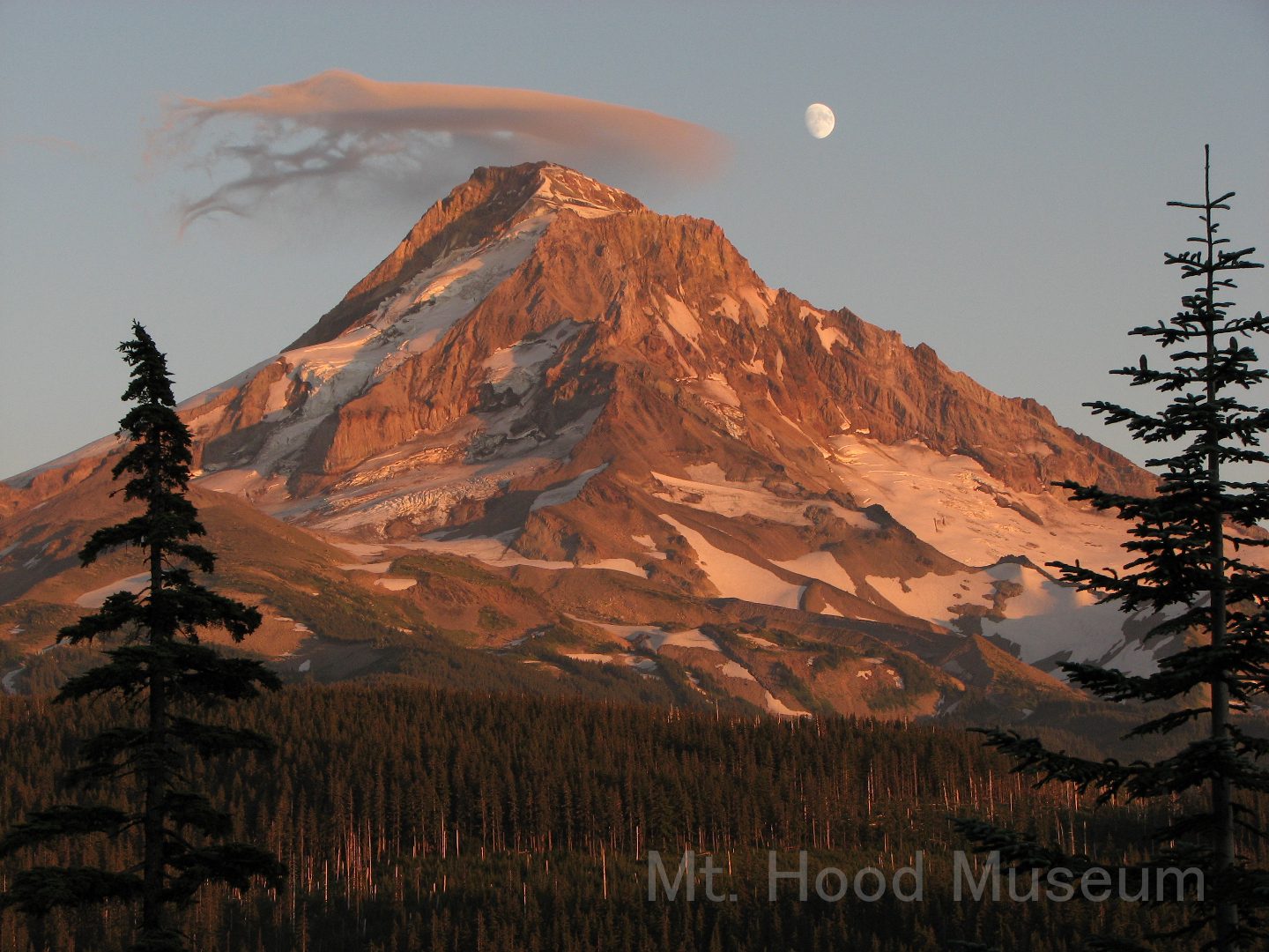 Moon over Mount Hood